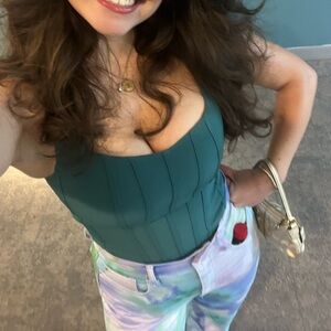 Teal Green Going-Out Corset Top